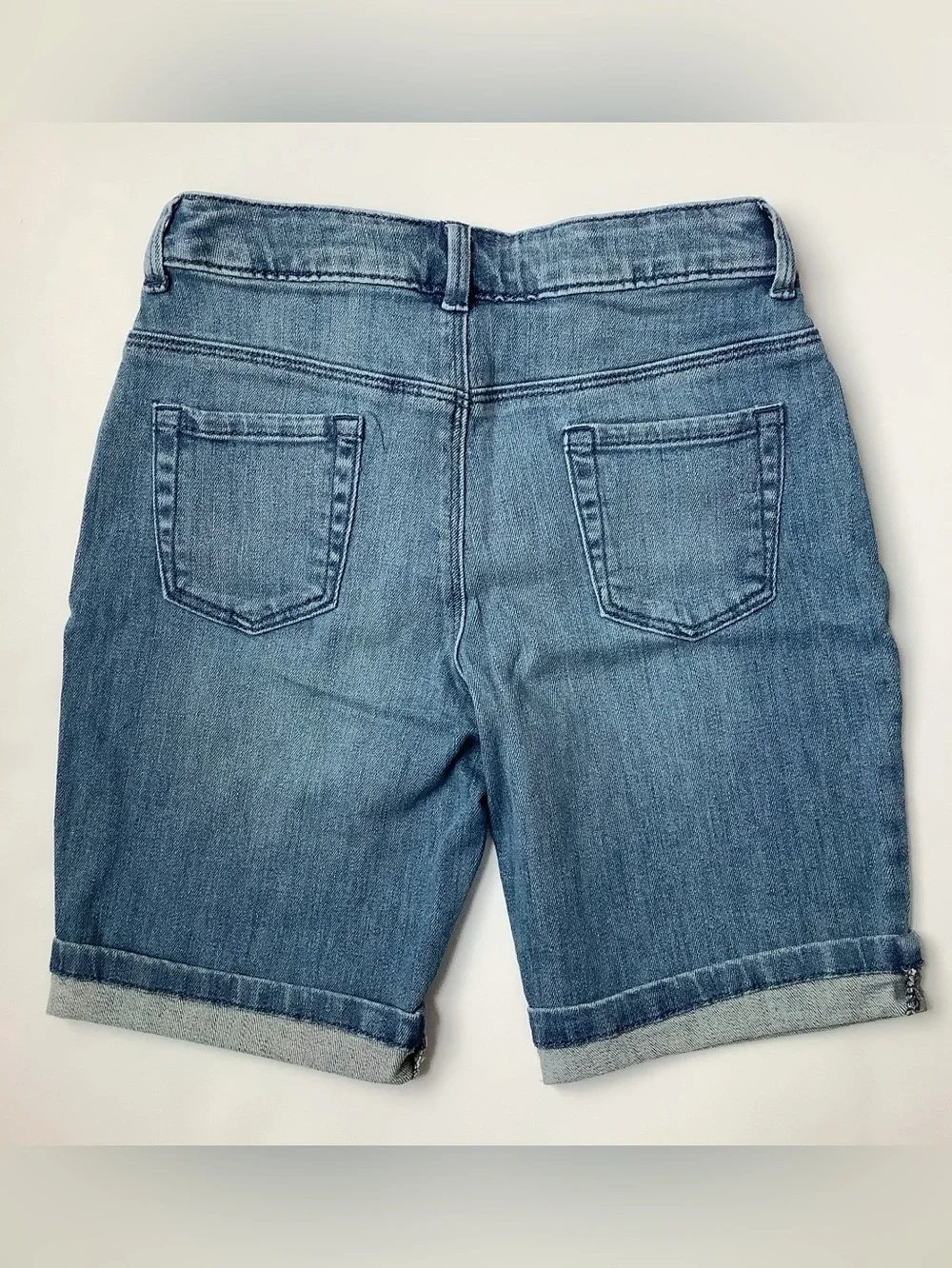 Gymboree Girls' Medium Blue Roll-Cuff Denim Bermudas